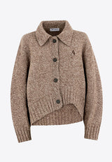 The Attico Wool Cashmere Buttoned Cardigan Brown 260WCD00013KWS012AA_083