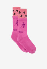 The Attico Printed Ribbed Socks Pink 260WAK00024CCC132AA_026