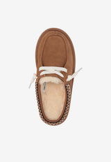 UGG Kids Girls Tasman Suede Flat Mules Chestnut 1175213K_CHE