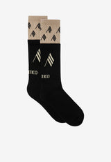 The Attico Printed Ribbed Socks Black 260WAK00024CCC132AA_414