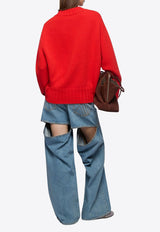The Attico Asymmetric Wool Cashmere Sweater Red 260WCK00126KWS011AA_010