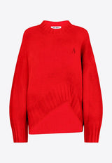 The Attico Asymmetric Wool Cashmere Sweater Red 260WCK00126KWS011AA_010