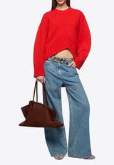 The Attico Asymmetric Wool Cashmere Sweater Red 260WCK00126KWS011AA_010