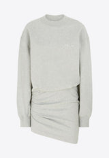 The Attico Draped Mini Sweatshirt Dress Gray 260WCA00393JJF006AA_183