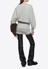 The Attico Draped Mini Sweatshirt Dress Gray 260WCA00393JJF006AA_183