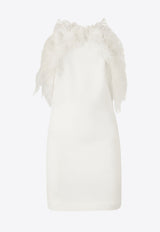 The Attico Feather-Trimmed Mini Dress White 260WCA00468PLL088FS_001