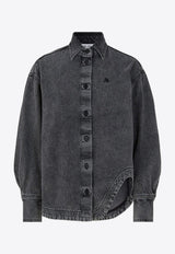 The Attico Washed Denim Shirt Black 260WCB00074DDD104AA_100