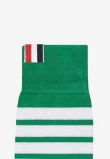 Thom Browne 4-bar Stripes Ribbed Mid-Calf Socks Green FAS020B01690_345
