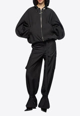 The Attico Zip-Up Bomber Jacket Black 260WCB00076PLL001AA_100