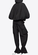 The Attico Zip-Up Bomber Jacket Black 260WCB00076PLL001AA_100