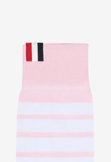 Thom Browne 4-bar Stripes Ribbed Mid-Calf Socks Pink FAS020B01690_641