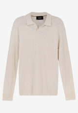Hugo Boss Jacquard Silk V-neck Sweater Off-white 50555201118_OPEN WHITE_44130542