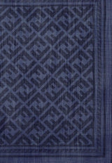 Fendi Patterned Silk-Blend Scarf  Blue FXS384AWU0F0ZNZ_ABISSO_42822710