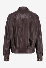 Brunello Cucinelli Classic Leather Jacket Brown MPGBR2068CQV27_TESTA DI MORO RUBINO_40000098