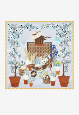 Fendi Gardening Silk Square Foulard Multicolor FXT091B01TF1WO1_MultiColour_42822701