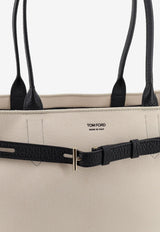 Tom Ford Medium Audrey Buckle Tote Bag  Ecru L1809TCN059PWND_ECRUBLACK_40468815