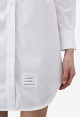 Thom Browne Logo Tag Patch Mini Shirt Dress White FDS002E03113_100