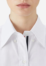 Thom Browne Logo Tag Patch Mini Shirt Dress White FDS002E03113_100