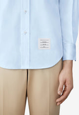 Thom Browne Name Tag Patch Long-Sleeved Shirt Light Blue MWL001A03113_480