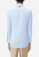 Thom Browne Name Tag Patch Long-Sleeved Shirt Light Blue MWL001A03113_480