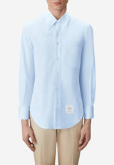 Thom Browne Name Tag Patch Long-Sleeved Shirt Light Blue MWL001A03113_480