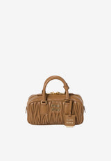 Miu Miu Arcadie Matelassé Top Handle Bag  Caramel 5BB142VOONAN88_F098L
