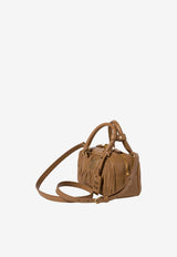 Miu Miu Arcadie Matelassé Top Handle Bag  Caramel 5BB142VOONAN88_F098L