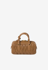 Miu Miu Arcadie Matelassé Top Handle Bag  Caramel 5BB142VOONAN88_F098L