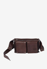 Miu Miu Utilitaire Nappa Leather Shoulder Bag  Brown 5BC205VPOO2G7Q_F0038