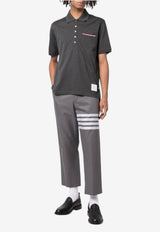 Thom Browne Name Tag Patch Polo T-shirt Gray MJP022A01455025