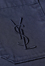 Saint Laurent Cassandre Long-Sleeved Shirt Navy 861004Y04VD5109_FRENCH NAVY_44132585