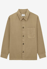 Saint Laurent Cassandre Embroidered Overshirt Beige 861004Y04VD8441_ROYAL BEIGE_44132713