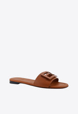 Fendi FF Baguette Leather Slides Brown 8R8136AE7TF1C4R_Leather Brown_42821566