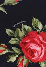 Dolce & Gabbana Rose Bouquet Print Crewneck Midi Dress Black F6GASTFSICDHN5ZN_BOUQUET ROSE NERO_40005303