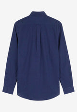 Polo Ralph Lauren Logo Embroidered Buttoned Shirt Blue 710968915506_NEWPORT NAVY W  WHITE PP_48136843