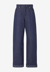 Fendi High-Rise Straight-Leg Jeans Blue FLP882AOHSF0QB0_Blue_42821622