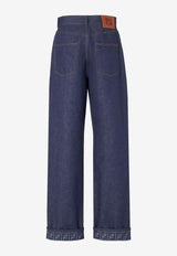 Fendi High-Rise Straight-Leg Jeans Blue FLP882AOHSF0QB0_Blue_42821622