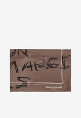 Maison Margiela Scribbled Numerical Silk Scarf Brown S51TF0048M35819_742S