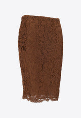 Saint Laurent Guipure Lace Pencil Skirt Brown 845790Y363H_2081