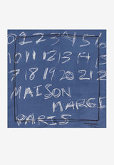 Maison Margiela Scribbled Numerical Silk Scarf Blue S51TF0048M35819_494S