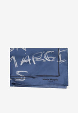 Maison Margiela Scribbled Numerical Silk Scarf Blue S51TF0048M35819_494S