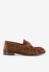 Saint Laurent Cassandre Suede Penny Loafers Brown 81890827DTT2319_DARK HAVANA_44132700