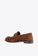 Saint Laurent Cassandre Suede Penny Loafers Brown 81890827DTT2319_DARK HAVANA_44132700