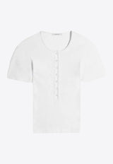 Lemaire Henley Fitted Knit Top White TS0005LJ1030_WH086