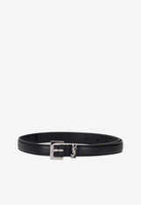 Saint Laurent Monogram Leather Belt Black 554465BOO0N_1000