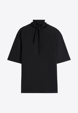 Lemaire Jersey T-shirt with Scarf Black TS0030LJ1018_BK999