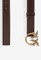 PINKO Love Birds Leather Belt Brown 100125A0F1L74Q_Brown_44129869