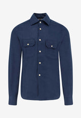 Kiton Ciro Paone Stitched Buttoned Shirt  Blue UCWMH0969001BLUE NAVY_Blue_42176928