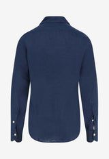 Kiton Ciro Paone Stitched Buttoned Shirt  Blue UCWMH0969001BLUE NAVY_Blue_42176928