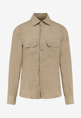 Kiton Ciro Paone Stitched Buttoned Shirt  Beige UCWMH0969025BEIGE_Beige_42176835